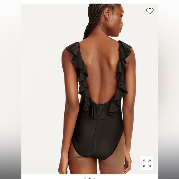 NWT J Crew ruffle scoopback swimsuit, white - Picture 2 of 4